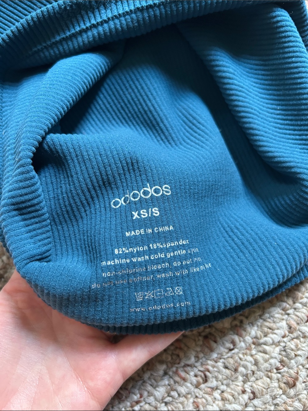 Women’s Deep Teal Ribbed Racerback Tank Top - Picture 5 of 5